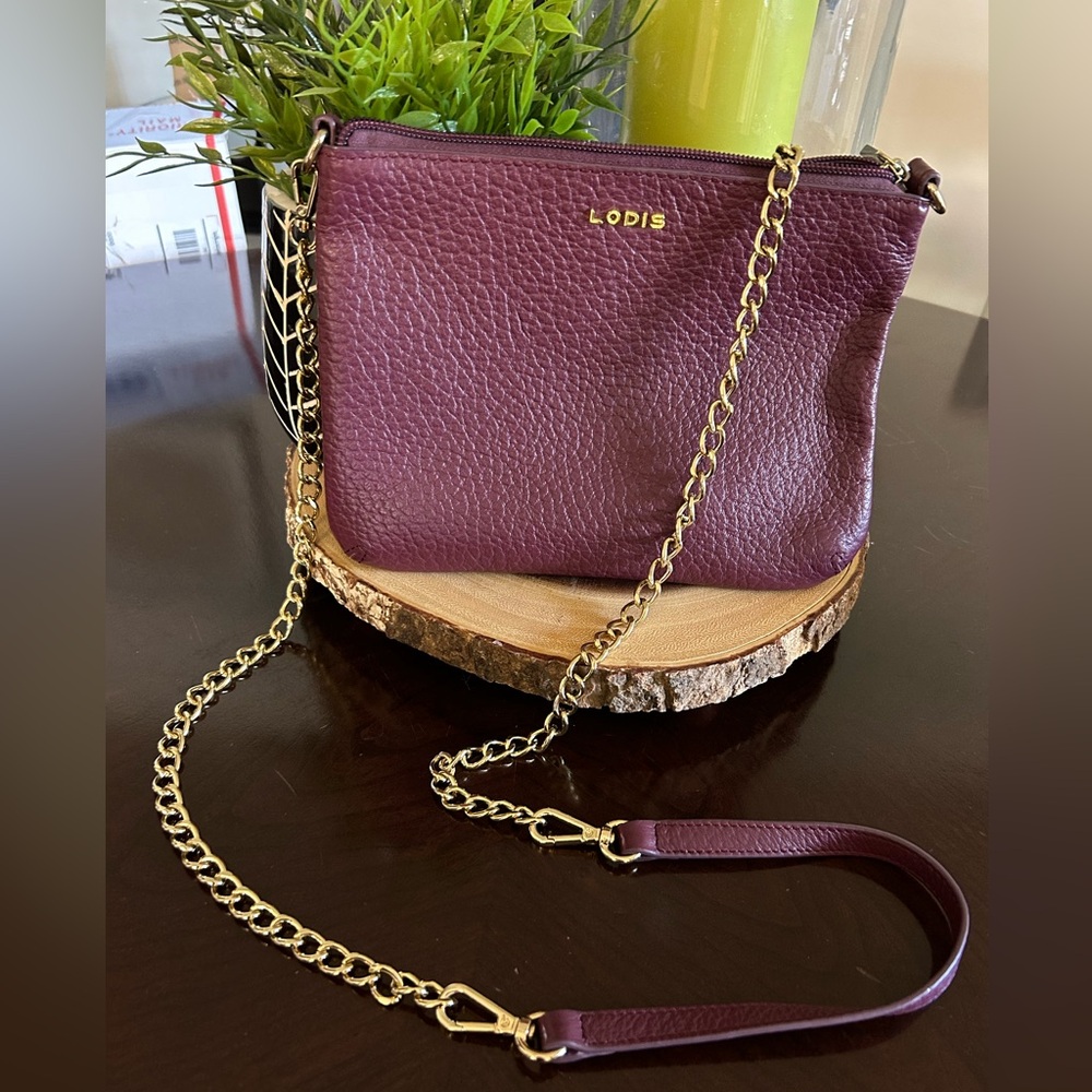 NWOT‎ LODIS Leather 3 in -1 Women’s Bag ,Purse,Crossbody,Clutch  Color Plum